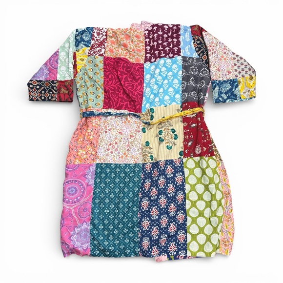 Uncommon Goods Repurposed Sari Cotton Robe - One Size - Picture 2 of 5